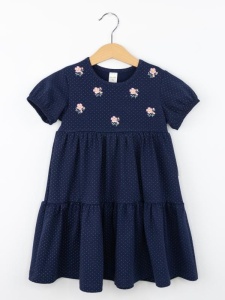 Платье для девочки Baby Boom С266/4-К Горошек на темно синем Платье для девочки Baby Boom С266/4-К Горошек на темно синем