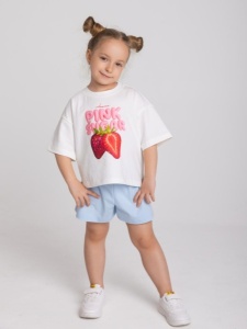 Шорты для девочки Baby Boom П146/2-К Голубой Шорты для девочки Baby Boom П146/2-К Голубой